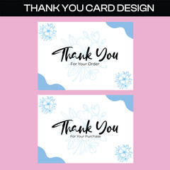 Handwritten Script Thank You Card Template for Small Business