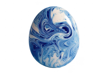 A blue and white marble shaped like a planet
