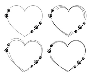 Heart Frames Adorned with Paw Prints