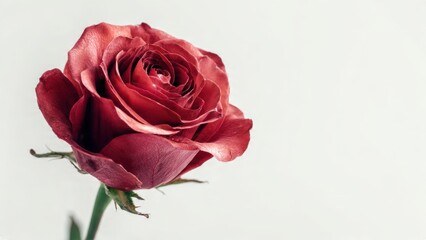 Close-up of a single red rose on white background flower single rose
