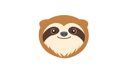 Fototapeta premium Sloth face illustration with transparent background