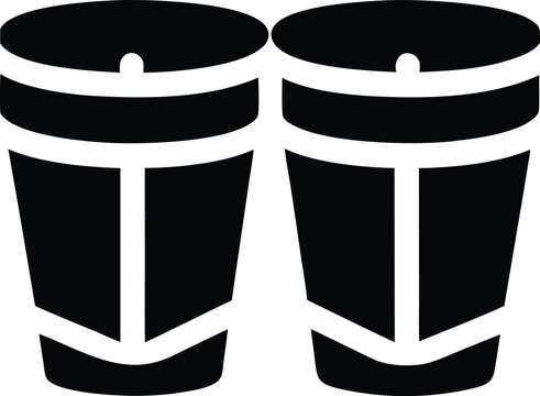 jamaican nyabinghi drum silhouette vector illustration on transparent background