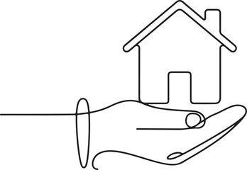 Shelter and Security Minimalist Line Art