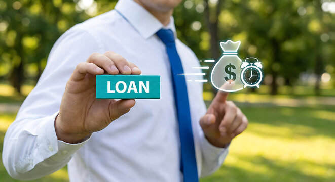 Concept of quick and easy loan, fast money providence, business and finance services. Timely payment. Easy instant credit.new