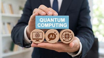 Quantum computingcpncept, Quantum computer qubit information technology