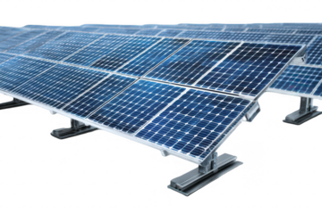 A solar panel is on a white background