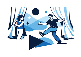 Image Generation. Curtain fabric texture. Soft curtain fabric flowing gently, light passing through folds and