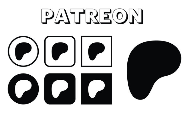 Patreon Logo Bundle Icon Set, App Vector, Editable Premium Social Media Design for Digital Download. vector illustration eps file. 