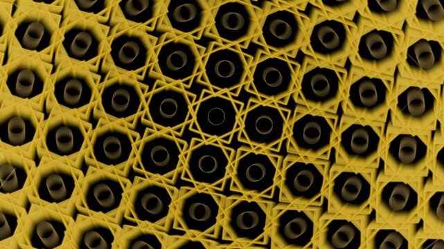 Luxurious Gold Geometric Arabesque Pattern Motion Background 4K Seamless Loop