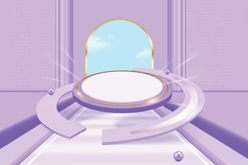 Minimal Purple 3D Podium Background for Product Display