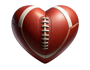 Creative Heart Football Icon, Romance Meets Sport, Transparent Background