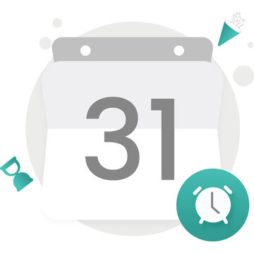 31 Month Calendar Illustration