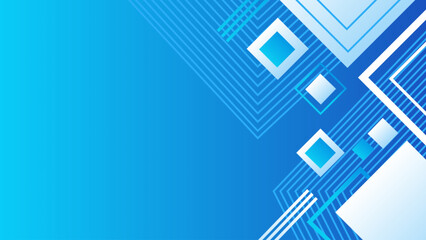 Blue geometric abstract background with layered square lines