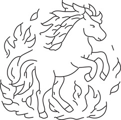 Fototapeta premium sketch art fore horse standing 