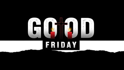 Good friday religious observance with cross and candles