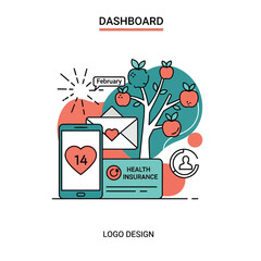 Health Insurance Dashboard with Mobile App and Apple Tree.