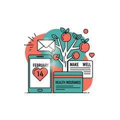 Health Insurance Plan for Valentines Day Celebration.