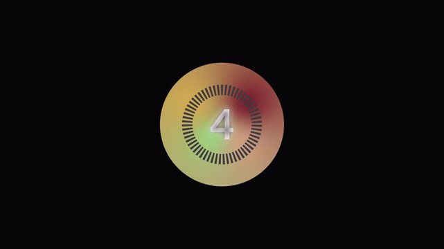 Digital circle countdown timer ten  seconds animation from 10 to 0 seconds on solid background  10 second countdown timer, 10 seconds simple countdown timer animation, Countdown timer from in 4k anima