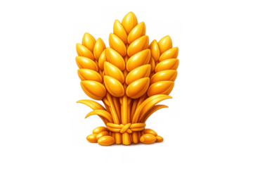 Golden wheat icon for agriculture and harvest festival design
