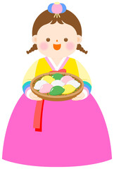 송편 한복 어린이