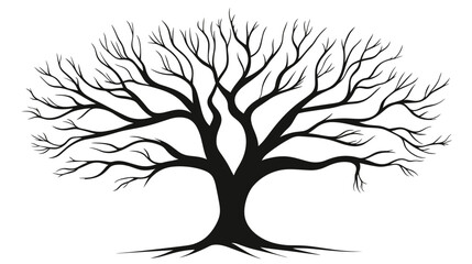Obraz premium Bare Tree Silhouette with Branches Outstretched.
