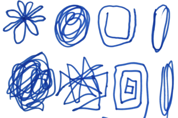 Numerous dynamic strokes symbolizing the chaos, confusion, and complexity of human emotions and thoughts. A set of hand-drawn strokes