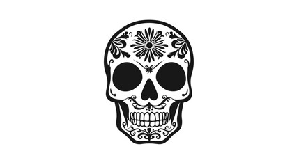 Fototapeta premium Decorative Sugar Skull Illustration Black White.