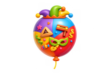 Colorful carnival balloon design with festive decorations and party elements for celebration posters