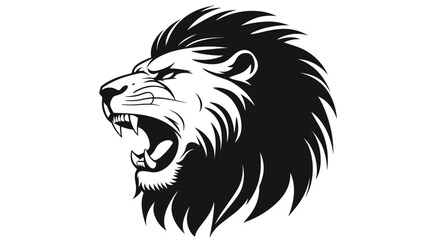 Illustration of a Roaring Lion Head.