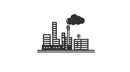 Obraz premium Industrial Cityscape with Pollution and Smoke.