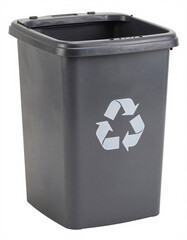 Recycling Bin with Recycling Symbol Isolated on White