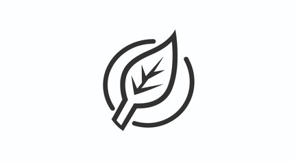 Obraz premium Simple Black Leaf Icon Illustration Design.