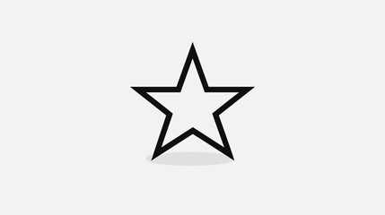 Obraz premium Simple Black Star Icon on White.