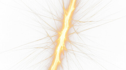 Obraz premium A bright yellow and white streak with radiating lines emanates against a stark white backdrop creating a dynamic visual effect