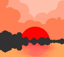 background illustration in a dry savanna but there are still trees growing