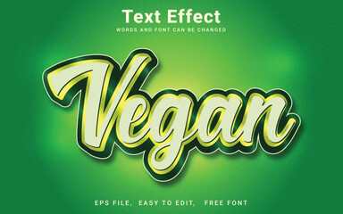 3D Editable vegan text effect vector style in Illustrator