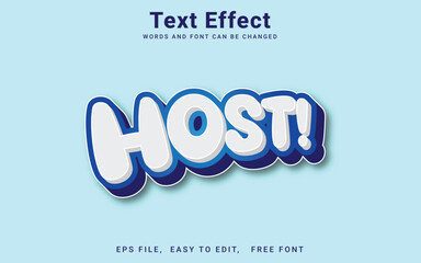 3D Editable host text effect vector style in Illustrator