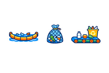 Obraz premium Recycling Process Icons
