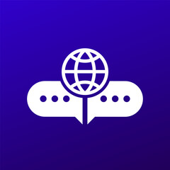 multi language icon with a globe and messages © nexusby