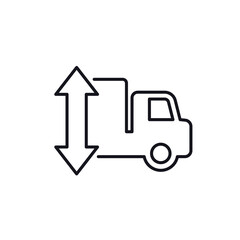 truck height icon, line design on white