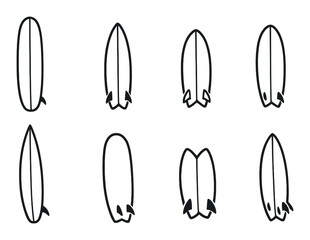 Minimalist surfboards on black background with subtle glow