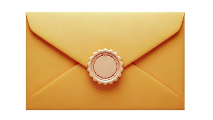 Orange Envelope with Wax Seal
