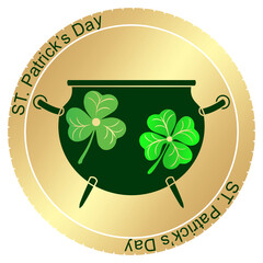 Vector illustration of coins for St. Patrick's Day background