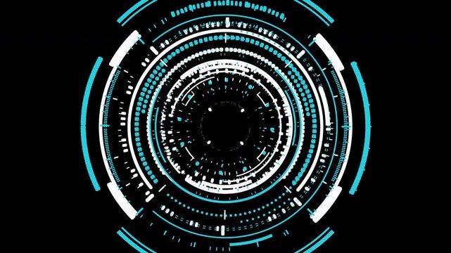 Futuristic Sci Fi HUD Circle Interface Digital Hologram Display Alpha Channel