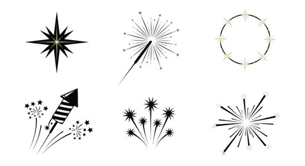 collection of fireworks and sparkler graphics in various styles and designs © PROMA