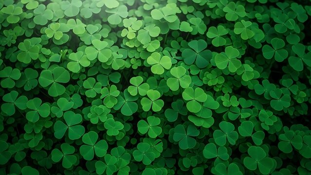 Green Clover Leaves Background &ndash; Lush Nature Foliage Texture for Eco and Spring Designs