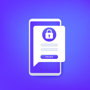password reset or change ui design with a mobile phone