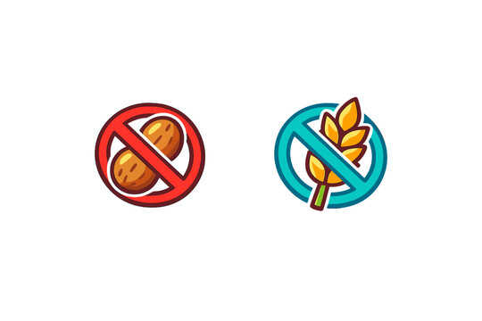 Allergy icons: no peanuts and no gluten