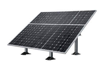 A solar panel is on a white background