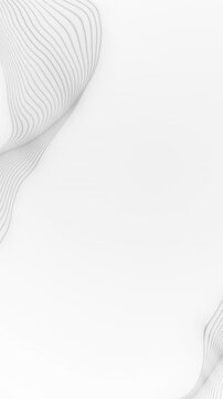 Minimal abstract line flow white background with copy space. Vertical video loop